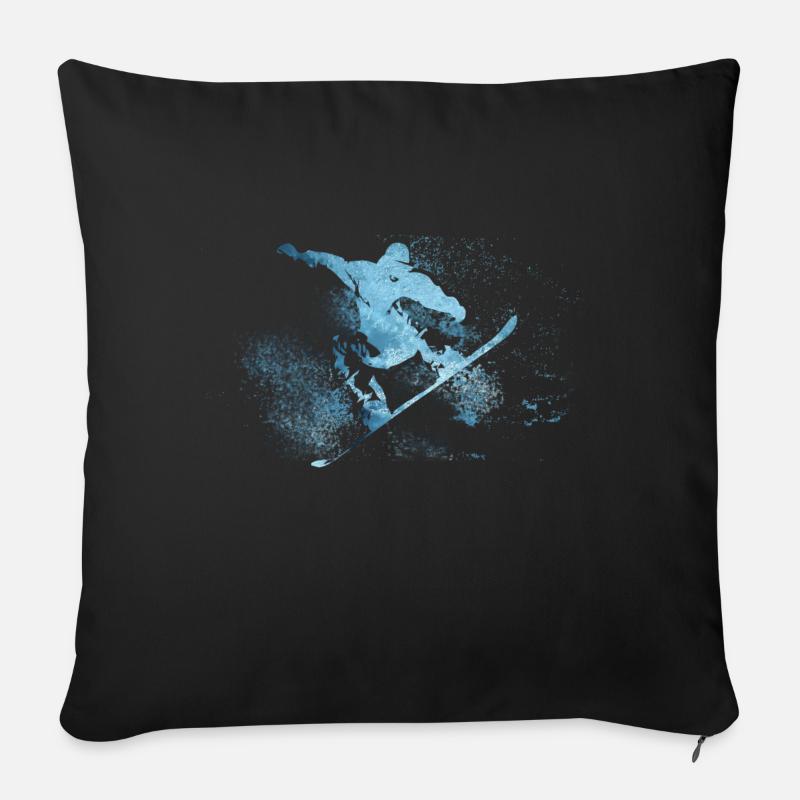 Snowboard - Sofakissen mit Füllung 45 x 45 cm - Schwarz