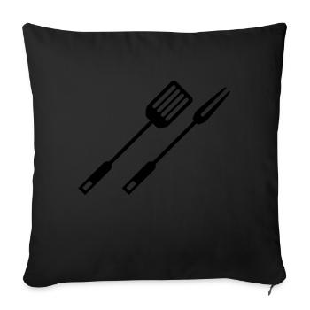 bbq_grillgut_f1_ - Sofakissen mit Füllung 45 x 45 cm - Schwarz - Vorne