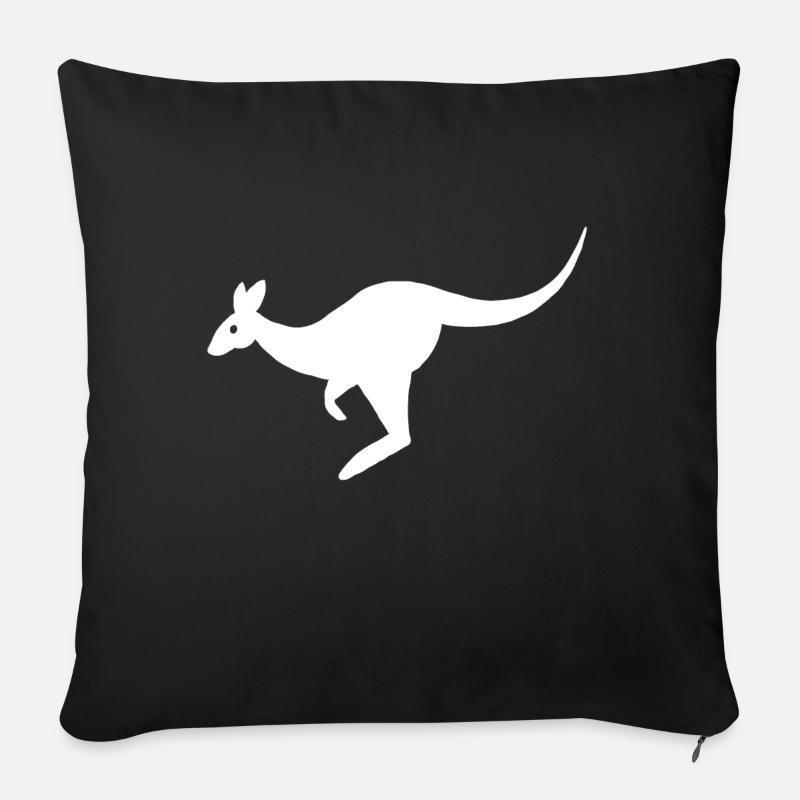 Känguru Australien - Sofakissen mit Füllung 45 x 45 cm - Schwarz