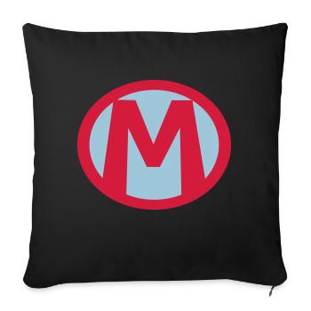 Super, Superheld, Superheldin, Hero, M - Sofa pillow with filling 45cm x 45cm - black - Front