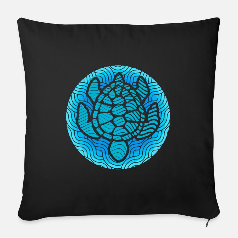 Schildkröte - Sofakissen mit Füllung 45 x 45 cm - Schwarz