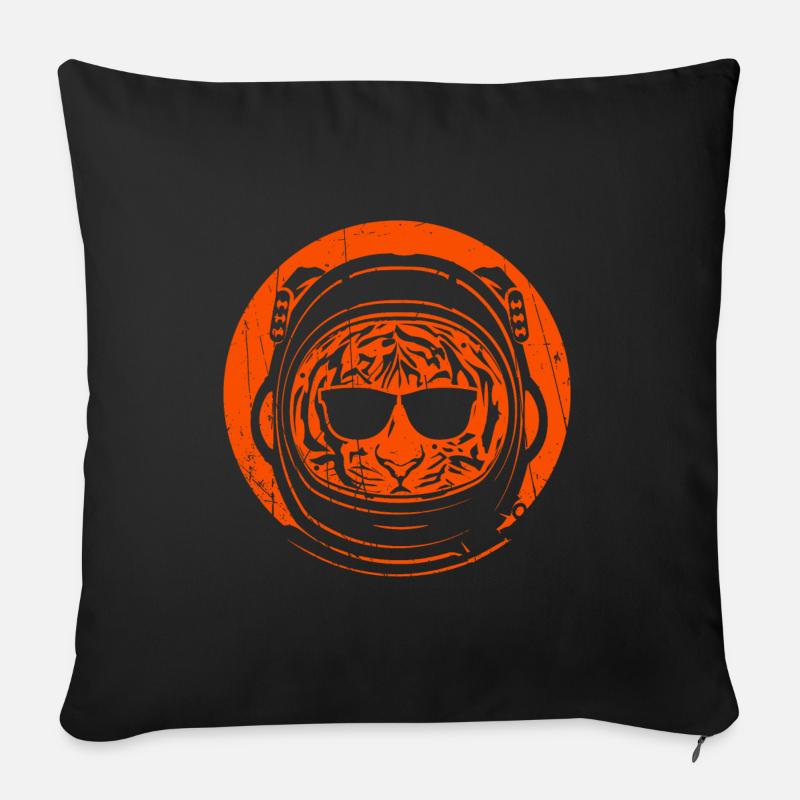 Tiger-Astronaut - Sofakissen mit Füllung 45 x 45 cm - Schwarz