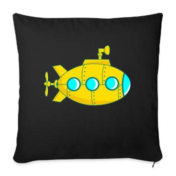 Yellow submarine - Sofa pillow with filling 45cm x 45cm - black - Front