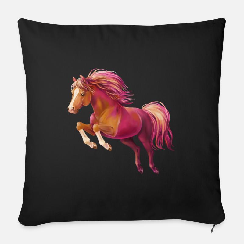 Cory the pony - Sofa pillow with filling 45cm x 45cm - black