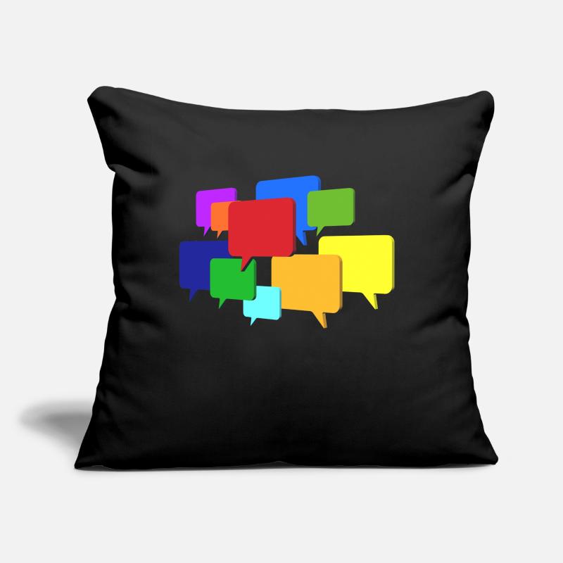 Speech bubbles in different colors Sofa pillow with filling 45cm x 45cm
