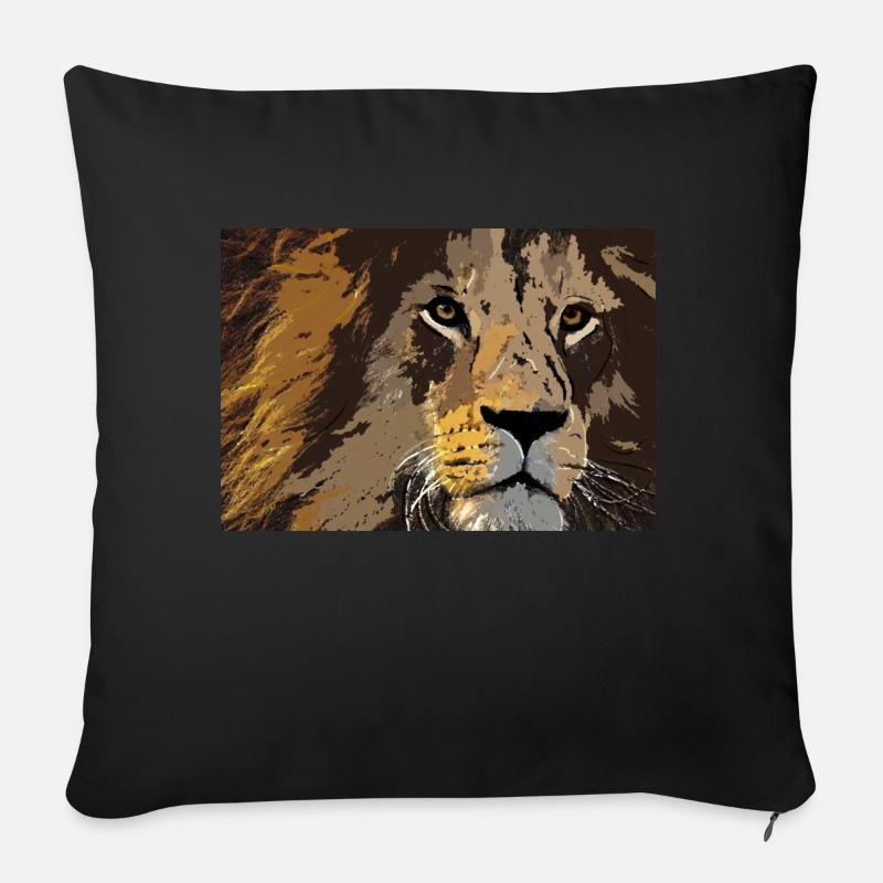 Löwe - Sofakissen mit Füllung 45 x 45 cm - Schwarz