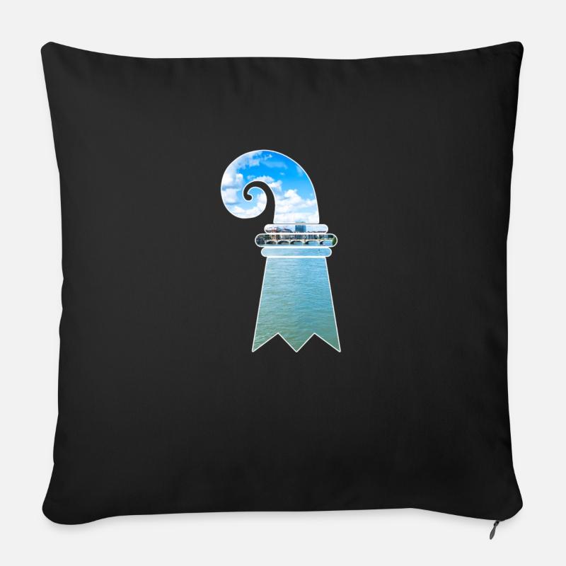 Baslerstab - Sofakissen mit Füllung 45 x 45 cm - Schwarz