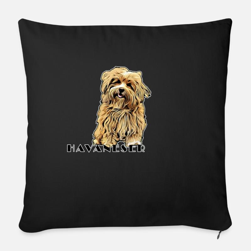 Havanese Comic Text2 - Sofa pillow with filling 45cm x 45cm - black