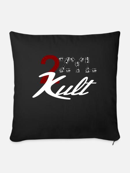 2 Zylinder Motor Kult - Sofakissen mit Füllung 45 x 45 cm - Schwarz