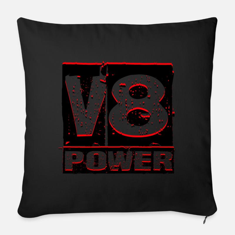 V8 - Sofakissen mit Füllung 45 x 45 cm - Schwarz