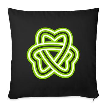 Trèfle triple nœud celtique - Coussin et housse de 45 x 45 cm - noir - Devant