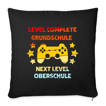 next Level Oberschule - Sofakissen mit Füllung 45 x 45 cm - Schwarz - Vorne