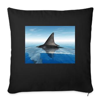 Great white shark - Sofa pillow with filling 45cm x 45cm - black - Front