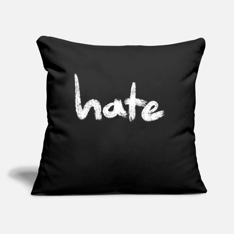 Hate Text white Sofakissen mit Füllung 45 x 45 cm
