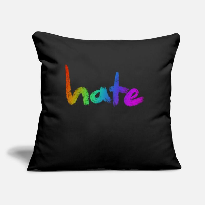 Hate Text Rainbow Sofakissen mit Füllung 45 x 45 cm