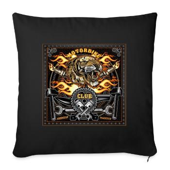 Tiger Biker - Sofa pillow with filling 45cm x 45cm - black - Front
