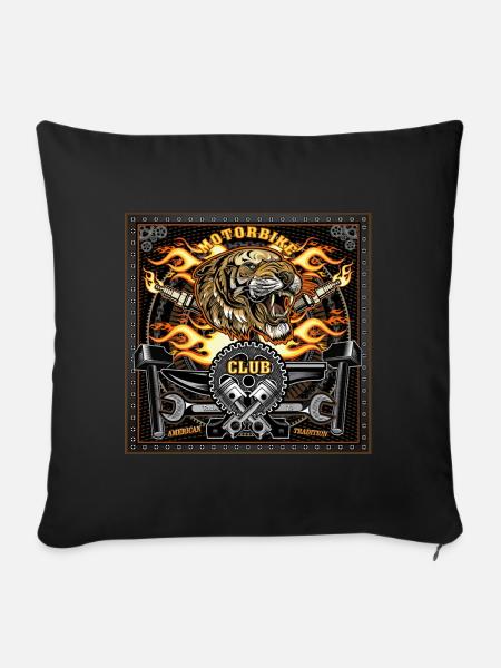 Tiger Biker - Sofakissen mit Füllung 45 x 45 cm - Schwarz