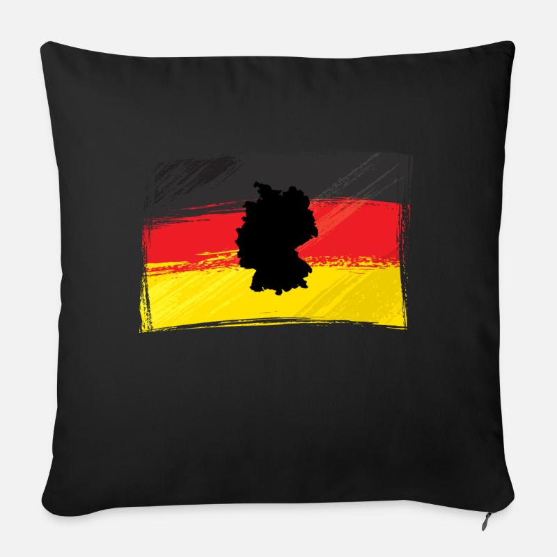 Deutschland - Sofakissen mit Füllung 45 x 45 cm - Schwarz