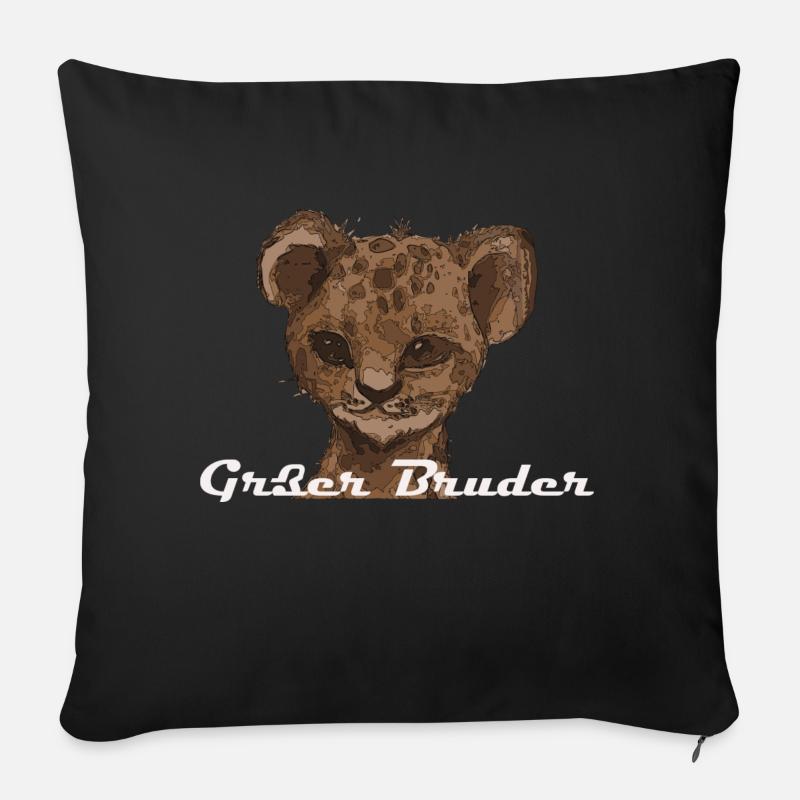 Großer Bruder - Löwe - Sofakissen mit Füllung 45 x 45 cm - Schwarz