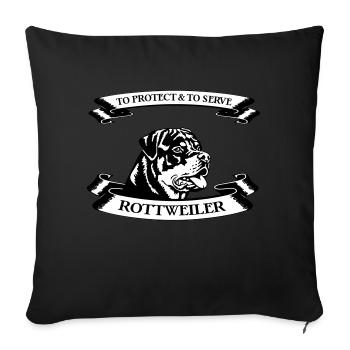 Pour protéger et servir Rottweiler - Coussin et housse de 45 x 45 cm - noir - Devant