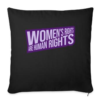 citation féministe sur les droits des femmes - Coussin et housse de 45 x 45 cm - noir - Devant