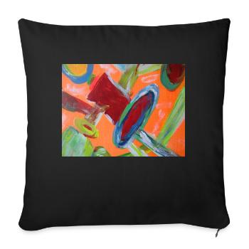 Abstract pipe system - Sofa pillow with filling 45cm x 45cm - black - Front