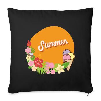 sommer - Sofakissen mit Füllung 45 x 45 cm - Schwarz - Vorne