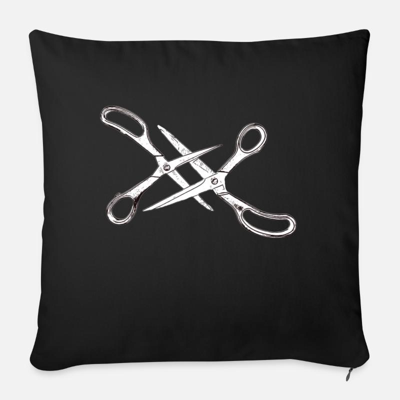 Zwei Scheren - Sofakissen mit Füllung 45 x 45 cm - Schwarz