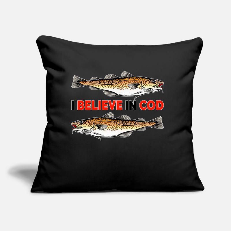 Fishing - I believe in Cod Sofa pillow with filling 45cm x 45cm