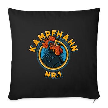 Feuriger Kampfhan - Herr über die Hitze - Sofakissen mit Füllung 45 x 45 cm - Schwarz - Vorne