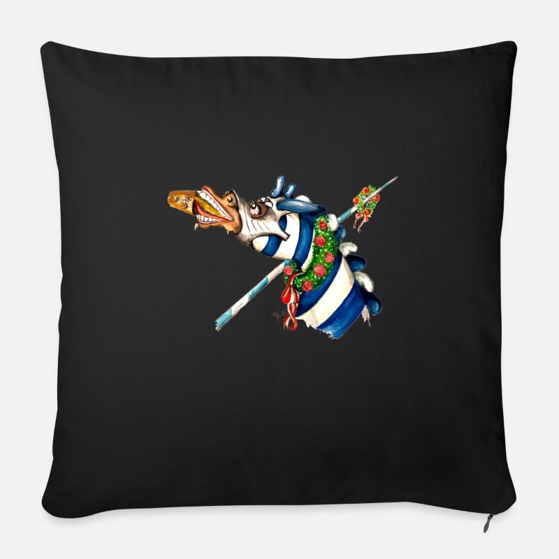 Saufendes Pferd gesp - Sofakissen mit Füllung 45 x 45 cm - Schwarz