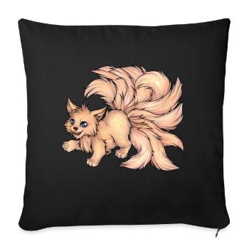 Kitsune Fuchs Fuchsgeist Inari Japan Mythologie - Sofakissen mit Füllung 45 x 45 cm - Schwarz - Vorne
