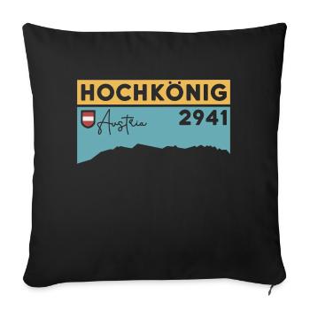 Hochkönig Hiking Hike via ferrata Finisher - Sofa pillow with filling 45cm x 45cm - black - Front