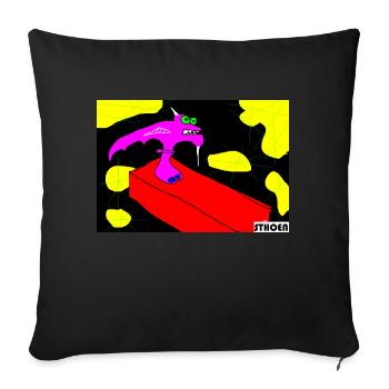 Dino in Gefahr - Sofakissen mit Füllung 45 x 45 cm - Schwarz - Vorne