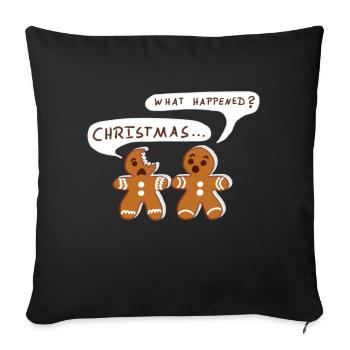 Ginger man eaten up Christmas - Sofa pillow with filling 45cm x 45cm - black - Front