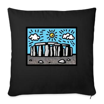 Stonehenge-Kunst - Sofakissen mit Füllung 45 x 45 cm - Schwarz - Vorne