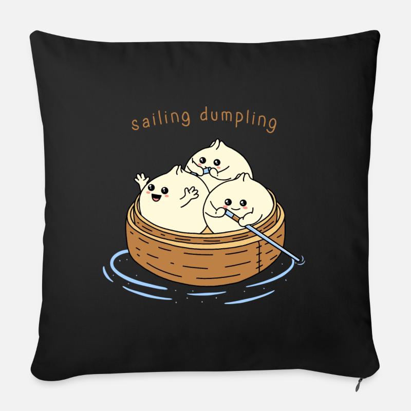 Happy Sailing Dumpling - Sofa pillow with filling 45cm x 45cm - black