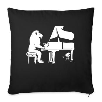 Maestro Leon et la souris - Le lion joue des ailes - Coussin et housse de 45 x 45 cm - noir - Devant