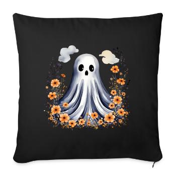 Cute little ghost - Sofa pillow with filling 45cm x 45cm - black - Front