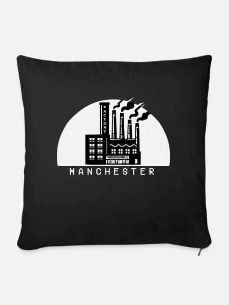 Fabrik in Manchester - Sofakissen mit Füllung 45 x 45 cm - Schwarz
