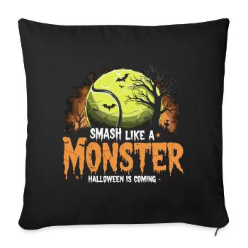 Tennis T-Shirt Halloween Monster Smash - Sofakissen mit Füllung 45 x 45 cm - Schwarz - Vorne