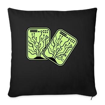 Micro Chip 2 - Sofa pillow with filling 45cm x 45cm - black - Front