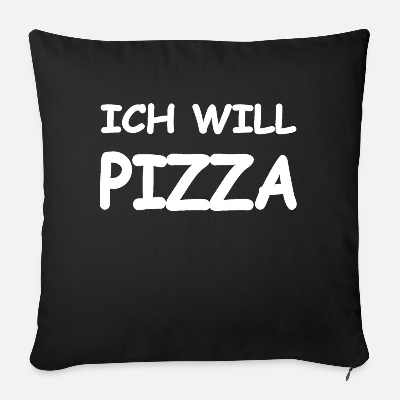 Pizza - Sofakissen mit Füllung 45 x 45 cm - Schwarz