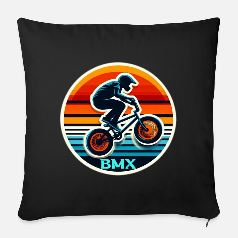 Vélo BMX - Coussin et housse de 45 x 45 cm - noir