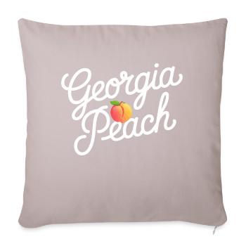 Écriture pêche de Géorgie - Coussin et housse de 45 x 45 cm - taupe clair - Devant