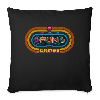 FUN GAMES - Coussin et housse de 45 x 45 cm - noir - Devant