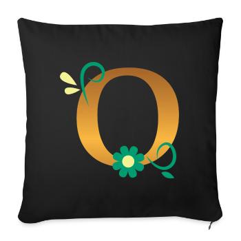 O - Sofa pillow with filling 45cm x 45cm - black - Front