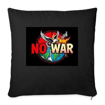 No War Peace Dove - Coussin et housse de 45 x 45 cm - noir - Devant
