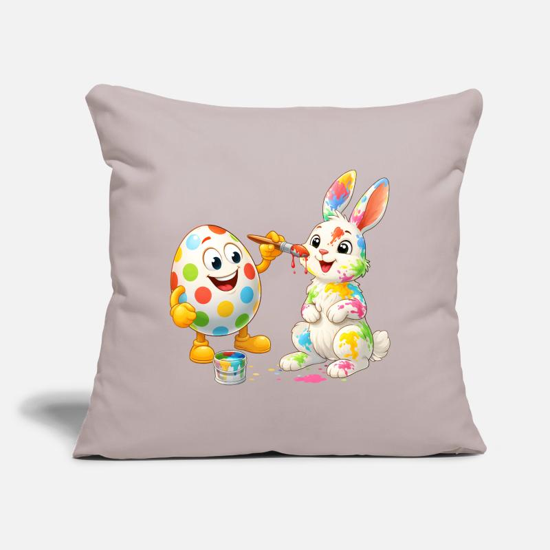 Funny Easter Egg Paints Happy Easter Bunny Sofa pillow with filling 45cm x 45cm