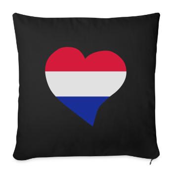 Un coeur néerlandais - Coussin et housse de 45 x 45 cm - noir - Devant